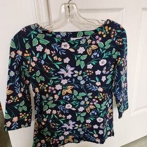 Loft Women's 3/4 Length Sleeve Floral Top Size Small